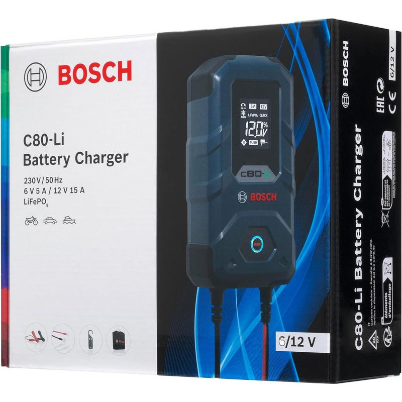Chargeur de batterie automatique 6/12V 15A - BOSCH C80-Li Li-Ion (2)