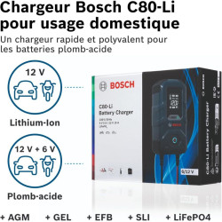 Chargeur de batterie automatique 6/12V 15A - BOSCH C80-Li Li-Ion (4)