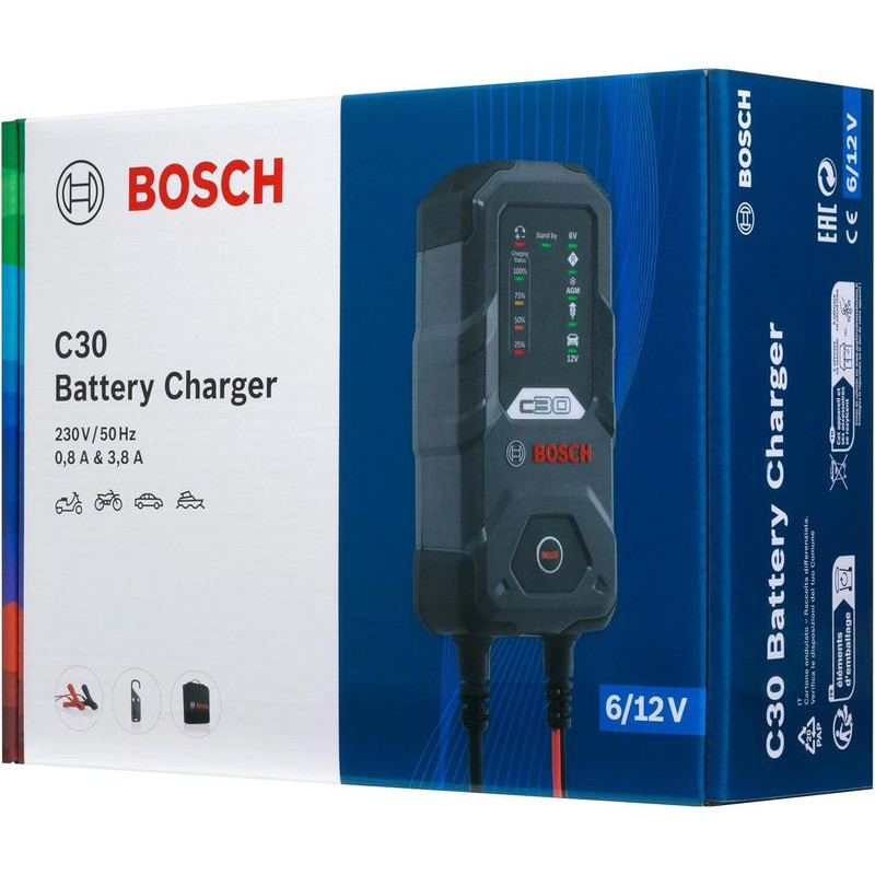 Chargeur de batterie automatique 6/12V 3,8A - BOSCH C30 (4)