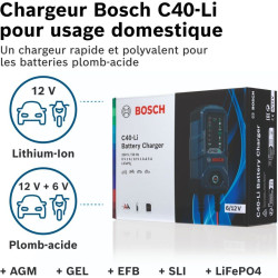 Chargeur de batterie automatique 6/12V 5A - BOSCH C40-Li (2)