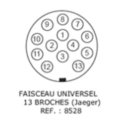 Faisceau électrique universel 13 broches pour véhicules non multiplexés - Westfalia 8528