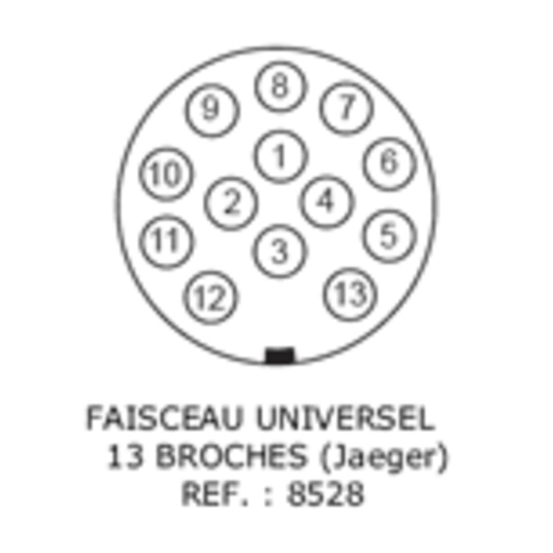 Faisceau électrique universel 13 broches pour véhicules non multiplexés - Westfalia 8528