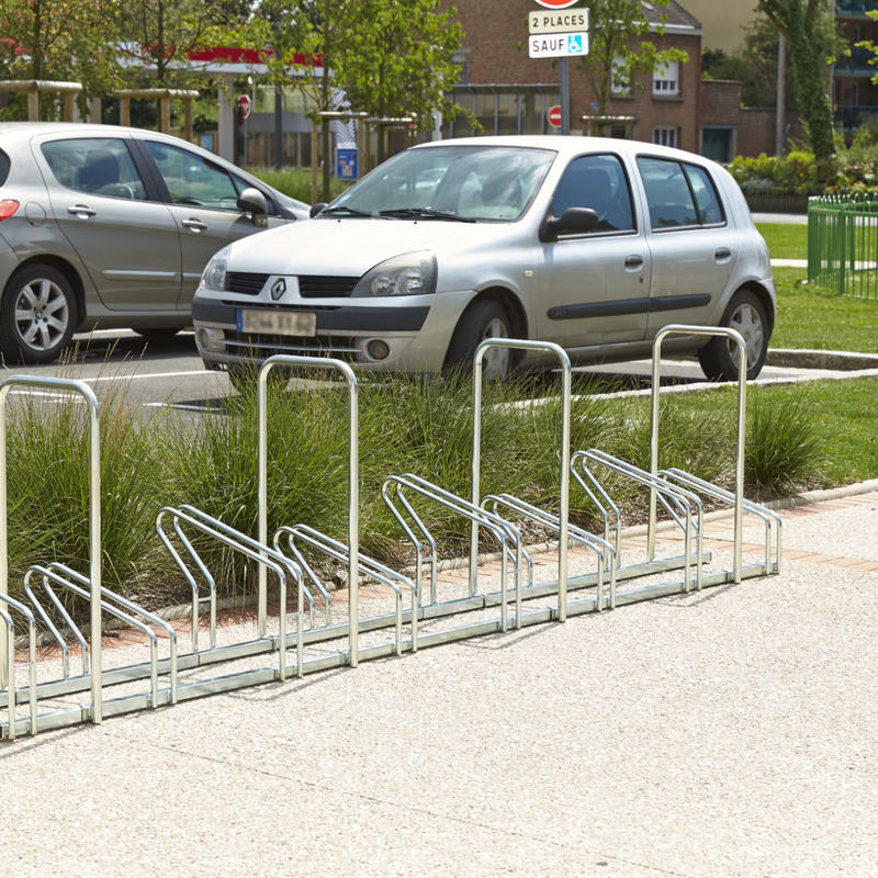 Râtelier à vélos 8 Vélos - 2 Niveaux côte à côte avec Arceaux - Mottez M024V8AR (1)