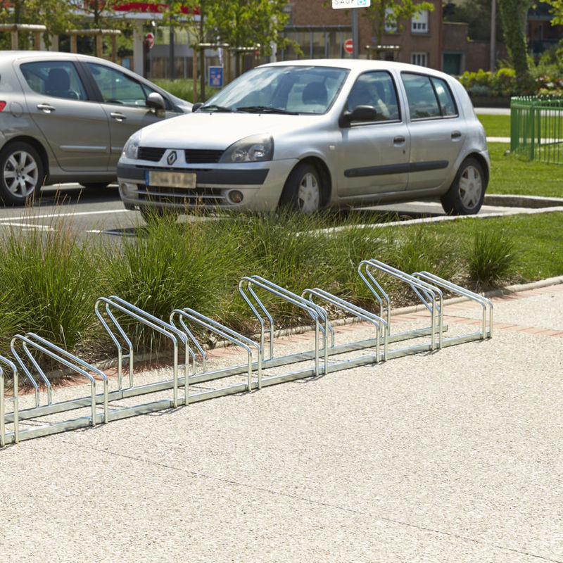 Râtelier à vélos 8 Vélos - 2 Niveaux côte à côte - Mottez M024V8 (1)