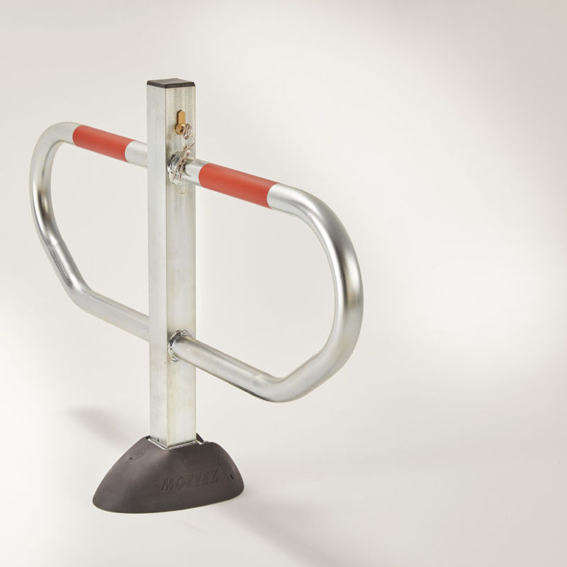 Barriere de Parking Design Pied Central avec arceaux 60 cm - Serrure canon européen - Mottez B298C (2)