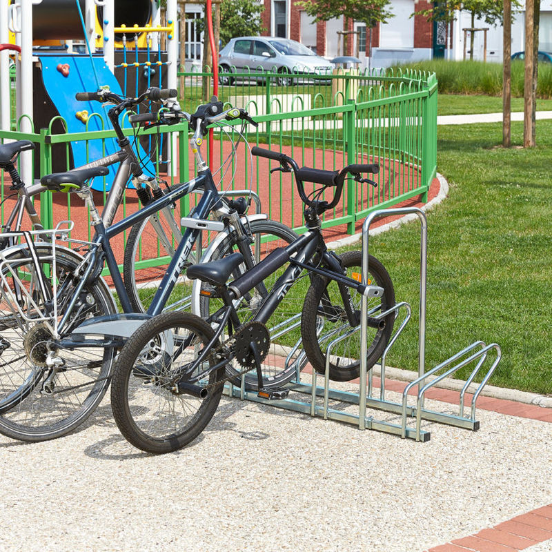 Râtelier à vélos 5 Vélos - 2 Niveaux côte à côte avec Arceaux - Mottez B200AR (2)