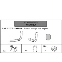 Kit antirotation col fraisé - Mottez A007K3