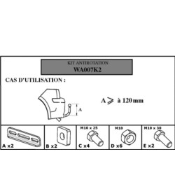 Kit antirotation col long - Mottez A007K2