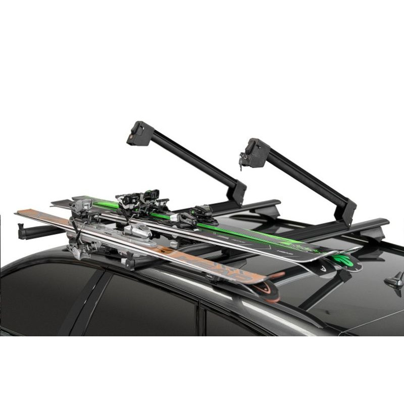 Porte-Skis Aluminium sur Barres de Toit avec Serrures - 6 Paires Skis ou 4 Surfs - Menabo Yelo Black (3)