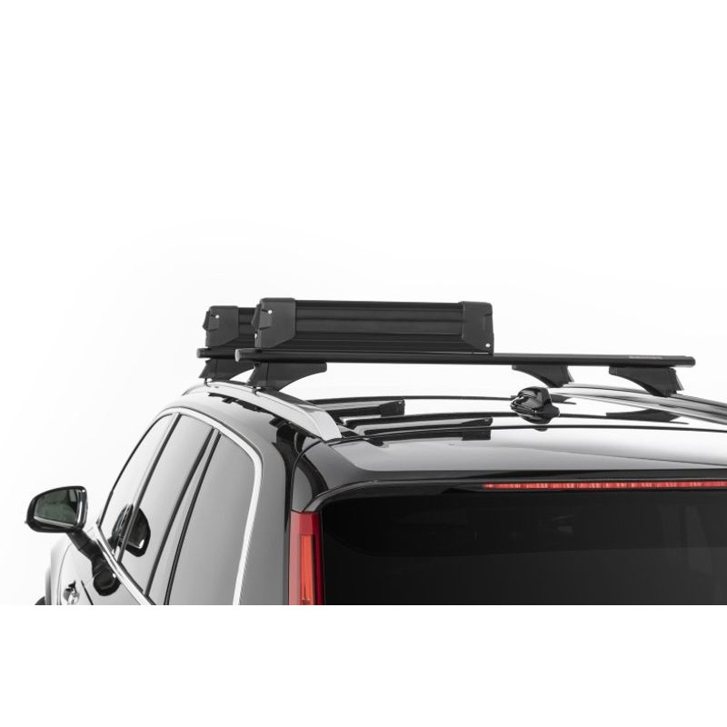 Porte-Skis Aluminium sur Barres de Toit avec Serrures - 4 Paires Skis ou 2 Surfs - Menabo Yelo 4NS Black (2)