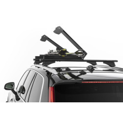 Porte-Skis Aluminium sur Barres de Toit avec Serrures - 4 Paires Skis ou 2 Surfs - Menabo Yelo 4NS Black (4)