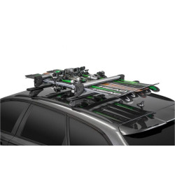 Porte-Skis Coulissant Aluminium sur Barres de Toit avec Serrures - 6 Paires Skis ou 4 Surfs - Menabo Yelo (3)