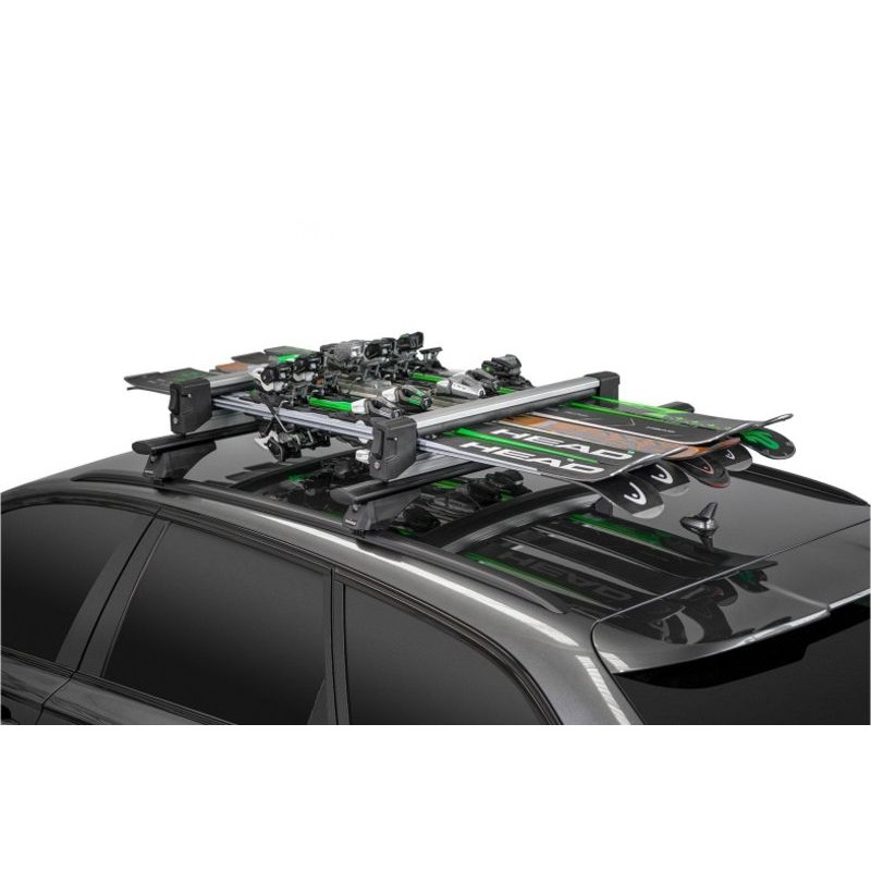 Porte-Skis Coulissant Aluminium sur Barres de Toit avec Serrures - 6 Paires Skis ou 4 Surfs - Menabo Yelo (3)