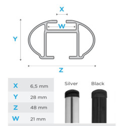 Barres de toit Aluminium pour Suzuki SX4 S-Cross de 2013 à 2016 - avec barres longitudinales. (4)