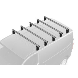 Jeu de 5 Barres de toit Pro Aluminium pour Opel Movano L2H2 - L3H2 - L3H3 de 1997 à 2010
