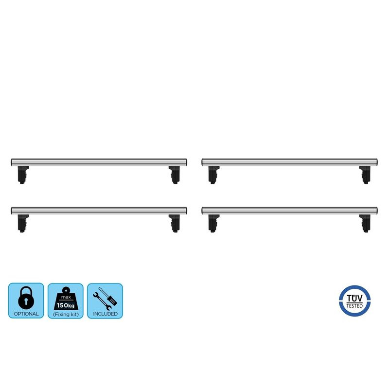 Jeu de 4 Barres de toit Pro Aluminium pour Citroen Jumpy de 2007 à 2016 (3)