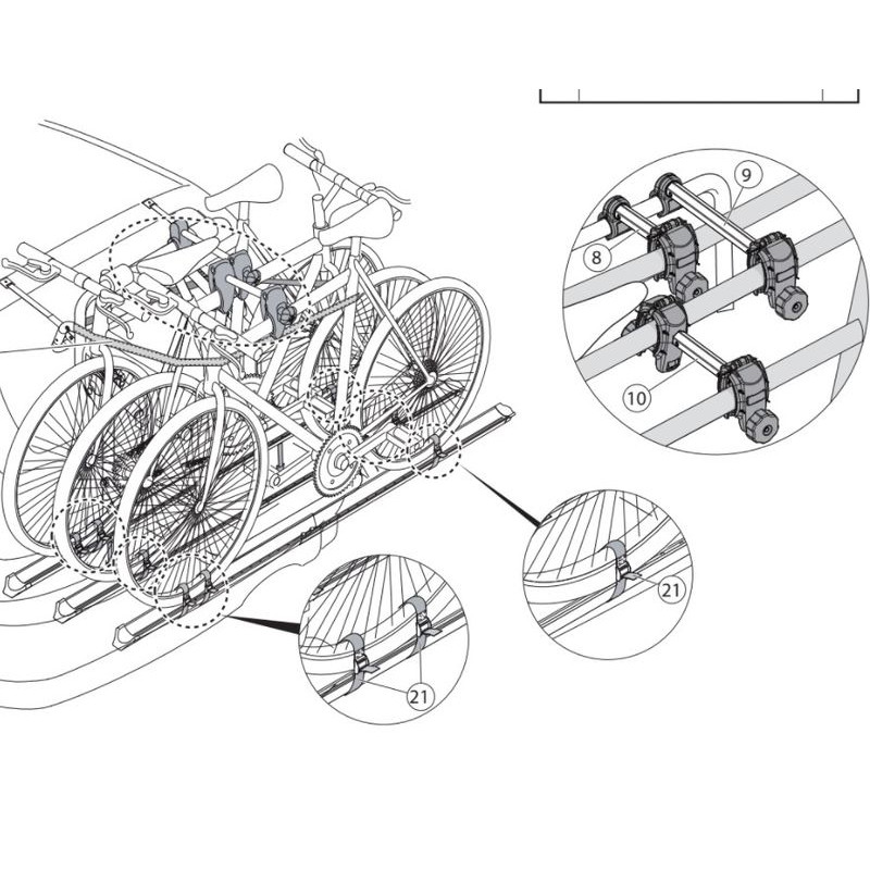 Porte-velos sur hayon / plateforme 3 velos - Menabo Logic 3 (3)