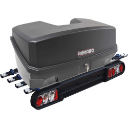 Porte-velos 4 vélos + Coffre sur attelage 300L Menabo Nekkar noir + Race 4