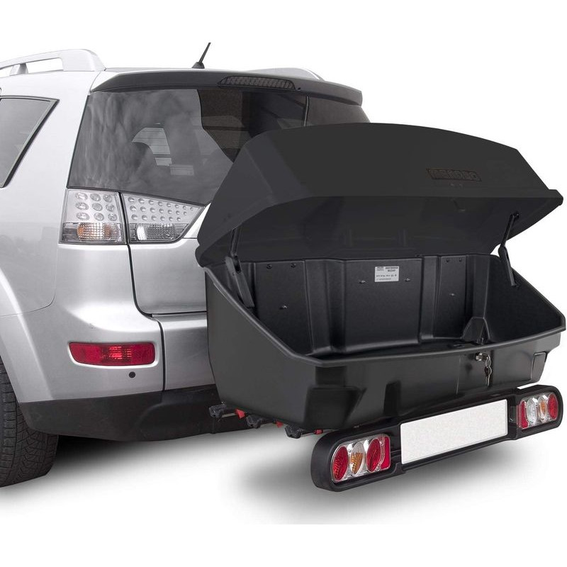 Porte-velos 3 vélos + Coffre sur attelage 300L noir - Menabo Nekkar noir + Project Tilting 3 (3)