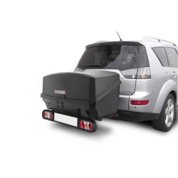 Porte-velos 3 vélos + Coffre sur attelage 300L noir - Menabo Nekkar noir + Project Tilting 3