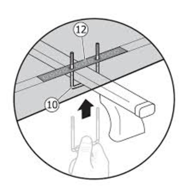 ADAPTATEUR en "U" pour Barres de toit de 80mm de largeur pour coffre de toit MENABO (2)