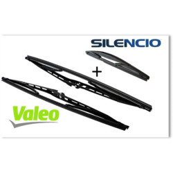 Jeu de 3 Balais Essuie Glace Avant/Arrière pour Alfa Romeo 145 de 06/1996 à 10/2000 - Valeo Silencio