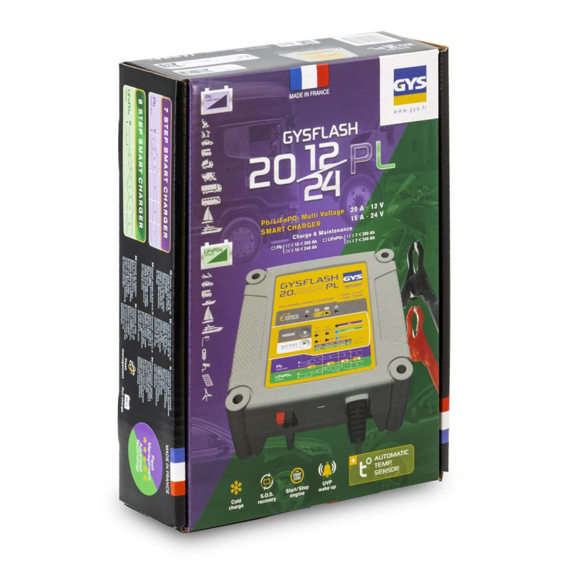 Chargeur de batterie 20A 12V/24 - GYSFLASH 20.12/24 PL