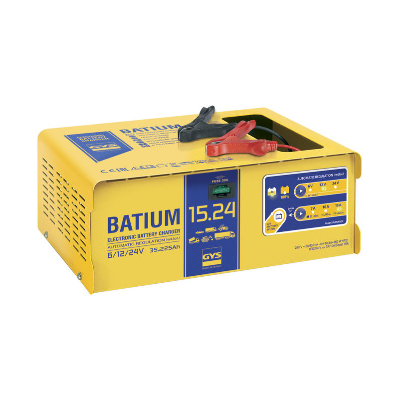 Chargeur automatique pour tous types de batteries Plomb (gel, liquide, AGM, VRLA) 6/12/24 V - GYS Batium 15.24 (1)