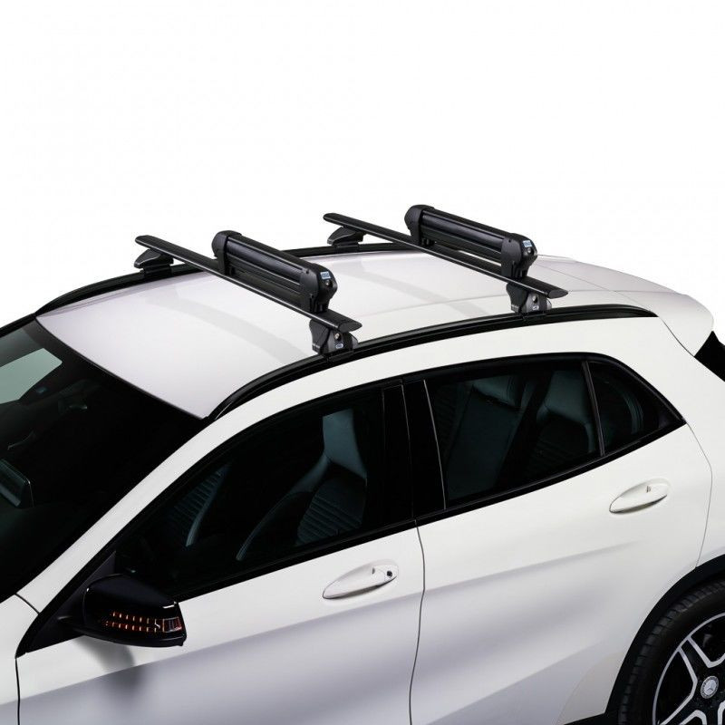 Porte-Skis sur Barres de Toit 4 Paires de Skis ou 2 Surfs - Cruz Ski Rack Dark 4 (1)
