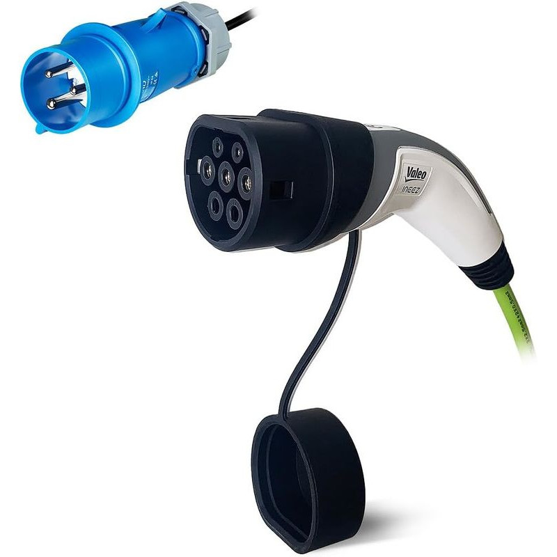 Chargeur Mobile pour véhicules électriques ou Hybrides Rechargeables - Prise Camping-Car (CEE Blue) vers Type 2 - 3,7kW - 5m (2)