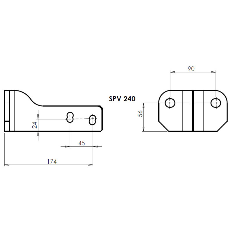 Adaptateur rotule Col de cygne SPV240 - 2 trous - entraxe 45mm - epaisseur 22mm (2)